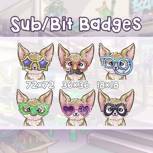 Twitch チャンネル用の、もっとかわいい FENNEC FOX サブバッジ / ビットバッジ