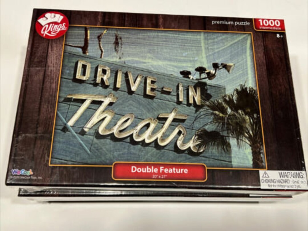 Kings Jigsaw Puzzle 1000 Pieces 20 X 27 Double Feature Drive in Movie