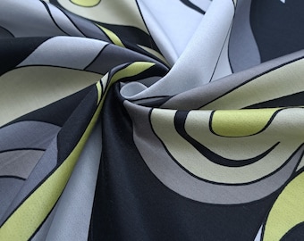 Italian Viscose Fabric | Abstract Print Dressmaking Fabric, Made in Italy
