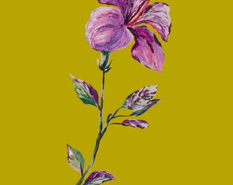 Panel de satén de seda mostaza – Tela de diseño floral italiana