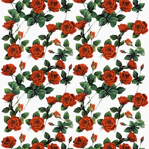 Italian Floral Silk Fabric – 16 Momme Mulberry Satin, Ivory Background, Premium Quality by the Meter
