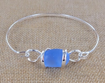Light Cobalt Sea Glass Bracelet