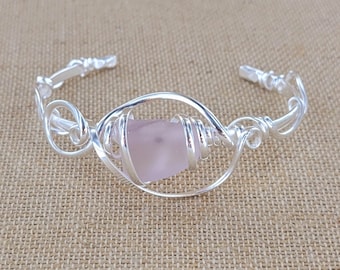 Lilac Cultured Sea Glass Cuff