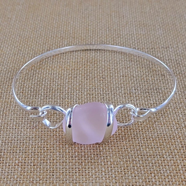 Pink Cultured Sea Glass Bracelet