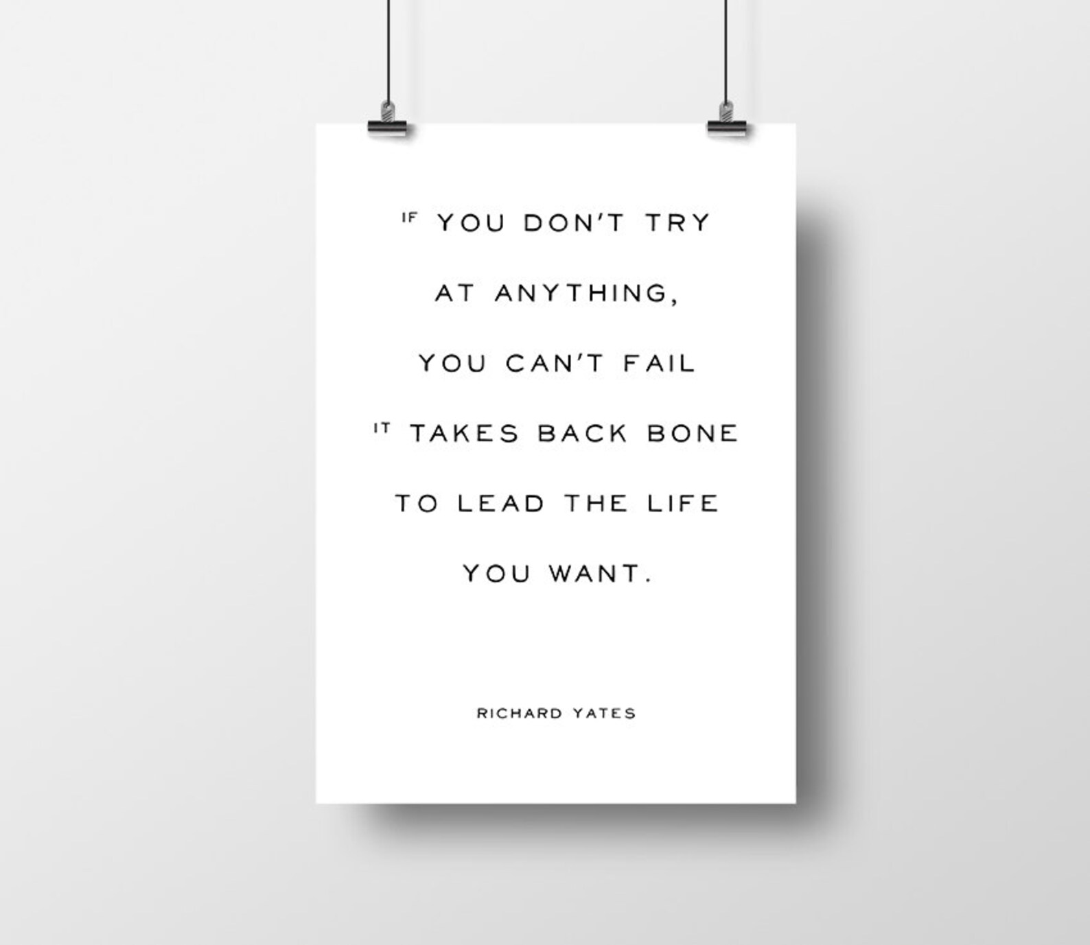 Richard Yates Life Quote Live Motivational Quote Life | Etsy