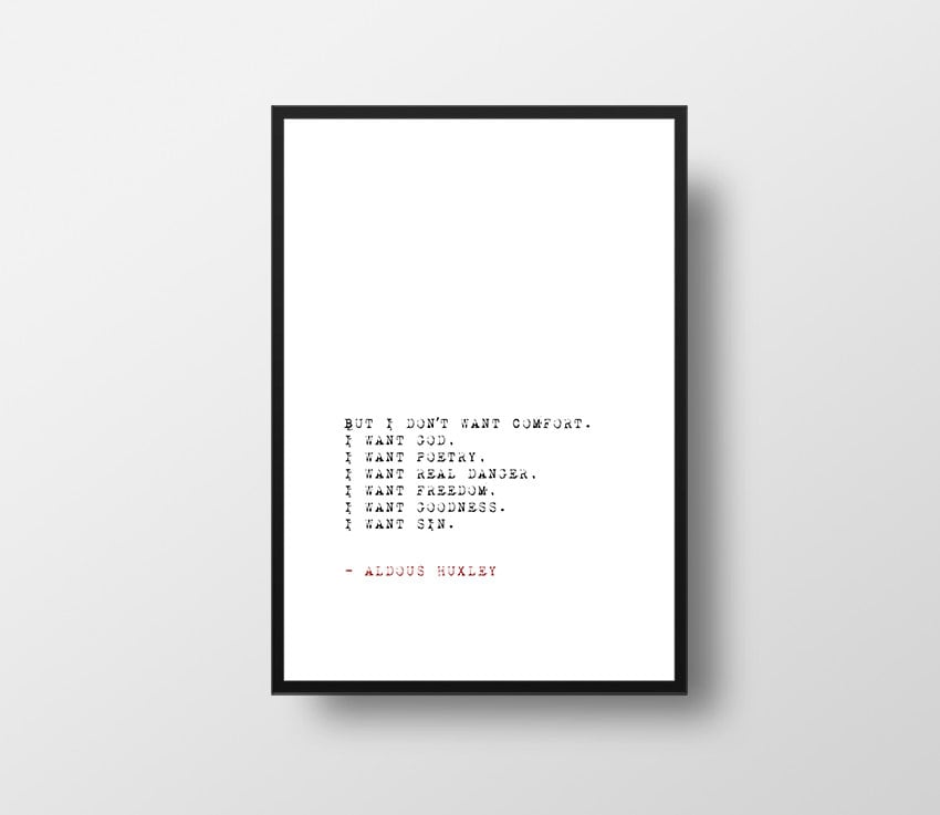 Brave New World Quotes With Page Numbers New Aldous Huxley Brave New World I Want God I Want Poetry I Etsy Brave New World Quotes With Page Numbers New Aldous Huxley Brave New World I Want God I Want Poetry I Etsy