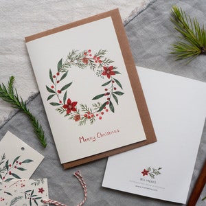 Botanical Christmas card set pack of 6 illustrated xmas greeting cards image 7