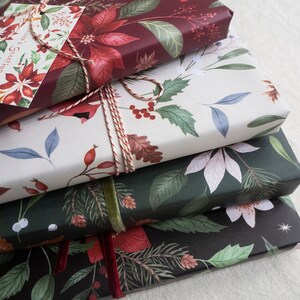Christmas Wrapping Paper Set Botanical Patterns Pack of 4 - Etsy