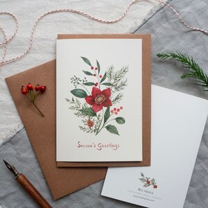 Botanical Christmas card set pack of 6 illustrated xmas greeting cards image 3