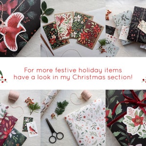 Botanical Christmas card set pack of 6 illustrated xmas greeting cards image 8