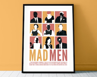 Mad Men Illustrated Poster Art Print