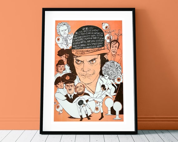 Clockwork Orange Risograph Poster Print (limited run signed and numbered)