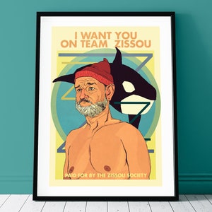 Bill Murray Team Zissou Life Aquatic Poster Print