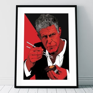 Impressão de retrato de Anthony Bourdain