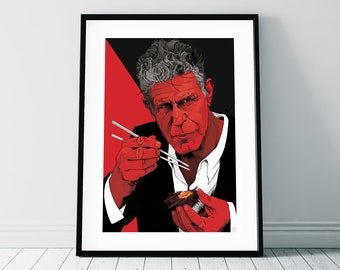 Anthony Bourdain portrait print