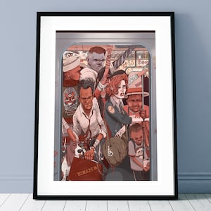 Crowded Carriage Illustrated Art Print - Ryan Gajda