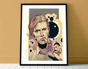 David Bowie Illustrated Portrait Print