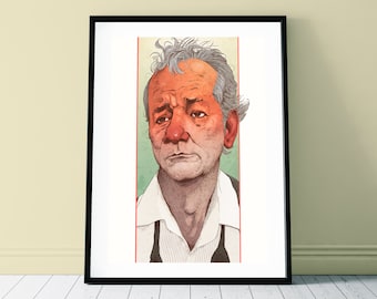 Bill Murray Illustrated Portrait Print