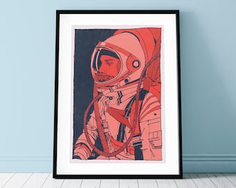 Astronaut Illustrated Art Print