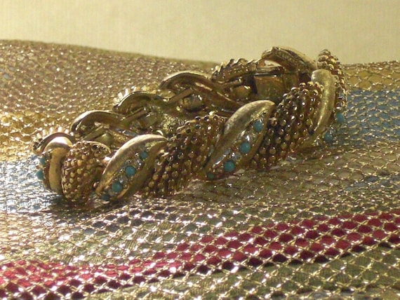 BOUCHER,Bracelet (204) articulated gold, turquoise