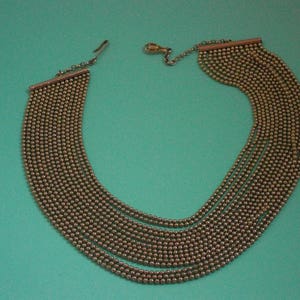 Necklace (164) multi-row of metallic pearls, circa 1950&#39;s
