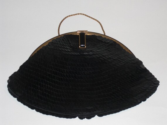 Black sequined evening bag (40), circa 1950's