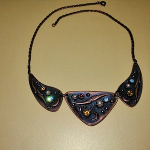 Necklace(255) copper, &quot;paint palettes&quot;, 1950&#39;s