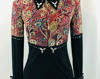 Veste Chemise Western D'équitation Femme Grande Taille - Style Showmanship / Pleasure