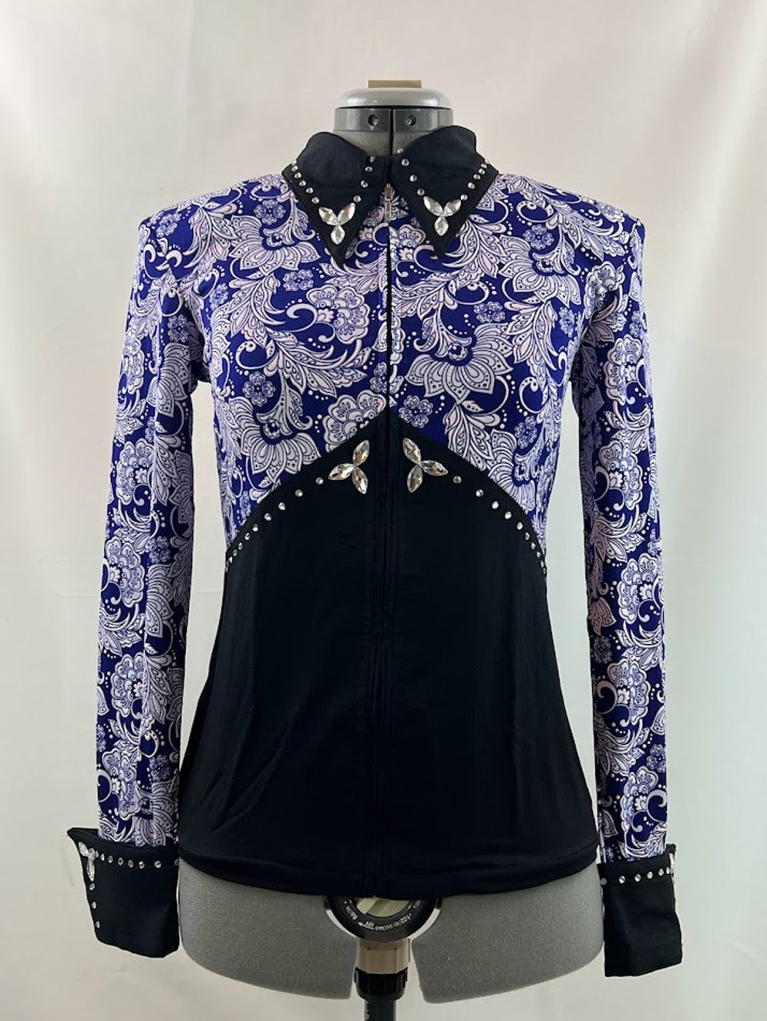Camicia Western Equilong Taglia L Per Gare Di Equitazione - Giacca Da Show Con Pannello Rail, Vestito Da Spettacolo