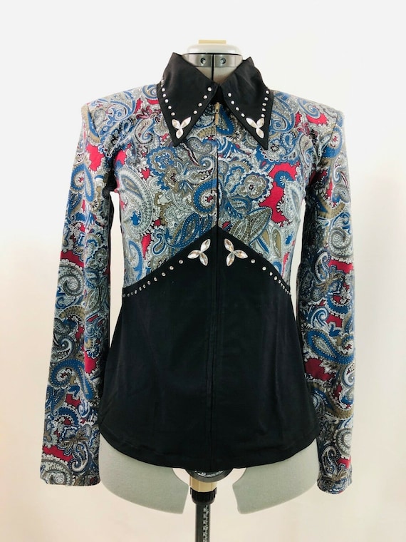 Giacca giacca-camicia da spettacolo western medi da spettacolo, abbigliamento per lo spettacolo, l'equitazione, equivalente - Italia Giacca giacca-camicia da spettacolo western medi da spettacolo, abbigliamento per lo spettacolo, l'equitazione, equivalente - Italia