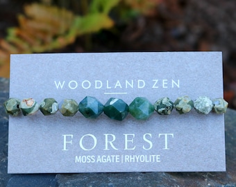 Gemstone Beads Bracelet, Handmade Men Women Stretchy Bracelet, Healing Crystal Bracelet, 8mm Round Gemstone Beads Nature Lover Gift