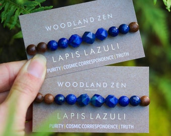 Lapis Lazuli Bracelet, Natural Gemstone Beads Bracelet, Handmade Men Women Lapis Lazuli Gemstone Bracelet, Lapis Lazuli Womens