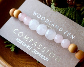 Rose Quartz Bracelet, Crystal Bracelet, Rose Quartz, Gemstone Bracelet, Love Bracelet