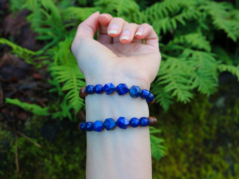 Lapis Lazuli Bracelet Natural Gemstone Beads Bracelet Etsy