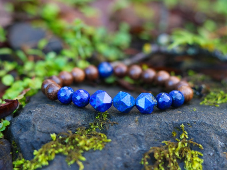 Lapis Lazuli Bracelet Natural Gemstone Beads Bracelet Etsy