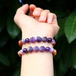 Gemstone Amethyst Power Bracelet Bead Jewelry Women Bracelet Men Bracelet Expanding Healing Bracelet Yoga Gift Bracelet Gift image 8