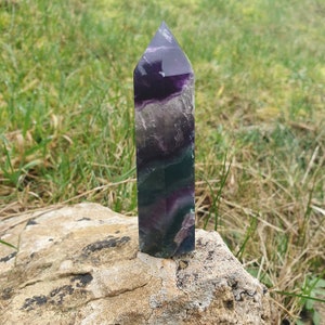 Rainbow Fluorite, Fluorite Tower,  Fluorite crystal, crystal Tower, Gift for her, purple gift