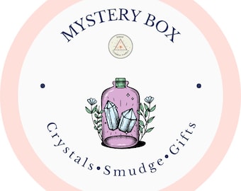 Mystery box, crystal box, incense box, gift box, suprise box, gift for girlfriend, witchy gift, crystal anniversary, lucky dip
