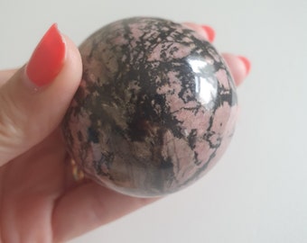Rhodonite Sphere, Heart Chakra, Crystal Ball (6cm), special gift