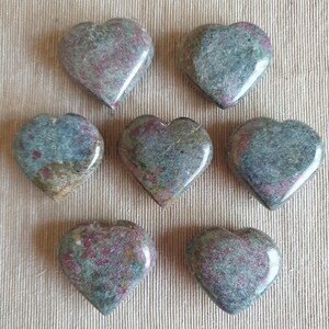 Blue Kyanite and ruby, kyanite heart, kyanite and ruby heart, kyanite stone, gift for her, gift for him, gift for her, crystal anniversary