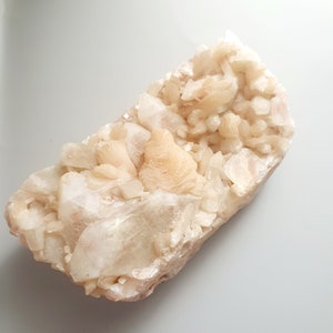Stilbite crystal, Himalayan Quartz and Peach stilbite Crystal, Rare Specimen, raw crystal, large crystal, raw stone, gift for her