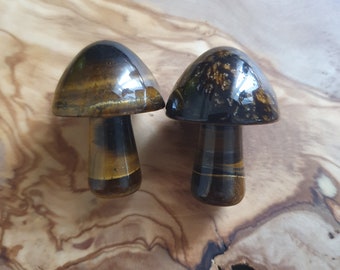 Crystal mushroom, amethyst mushroom, witchy gift , Tigers Eye, gift for her, easter gift, stone mushroom, mushroom gift