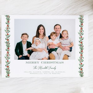 Cartão de Natal com vegetação, cartões de feriados, cartão de Natal, cartões de Natal com fotos, cartões de feriados com fotos, cartões de feriados bonitos, mínimo moderno