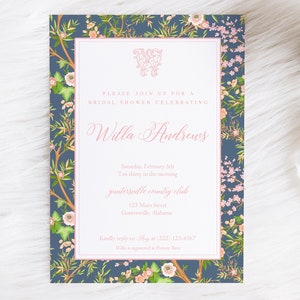 Bridal Shower Invitation, Bridal Brunch Invitations, Wedding Shower Invitation, Shower Invitation, GrandMillennial Invitation, Chinoiserie