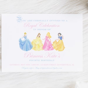 Watercolor Princess Invitation, Princess Invitation, Watercolor Invitation, Royal Celebration, Princess Party, Birthday, Princess Birthday