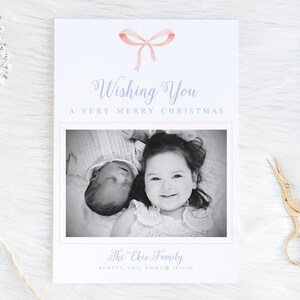 Carte de Noël, Carte de Noël aquarelle, Carte de Noël, Carte de Noël numérique, Carte de Noël imprimable, Aquarelle, Carte simple, Rose, bleu