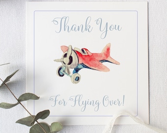 Airplane Birthday Favor Tags, Gift Tag, Birthday Favor, Watercolor Favor Tag, Watercolor Airplane, Digial Party Favor Tag, Welcome Aboard