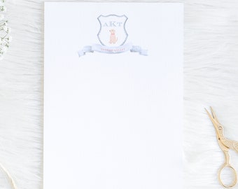 Watercolor Stationary, Printable Personalized Kids Stationary, Digital Stationary, Kids Note Cards, Puppy Stationary, PDF Stationary
