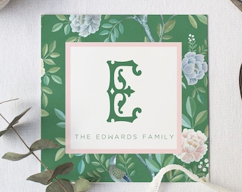 Watercolor Enclosure Card, Family Personalized Gift Tags, Family Enclosure Card, Gift Tag, Topiary Gift Tag, Monogram Gift Tag, Printable