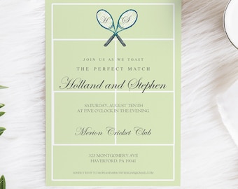 Tennis Invitation Etsy